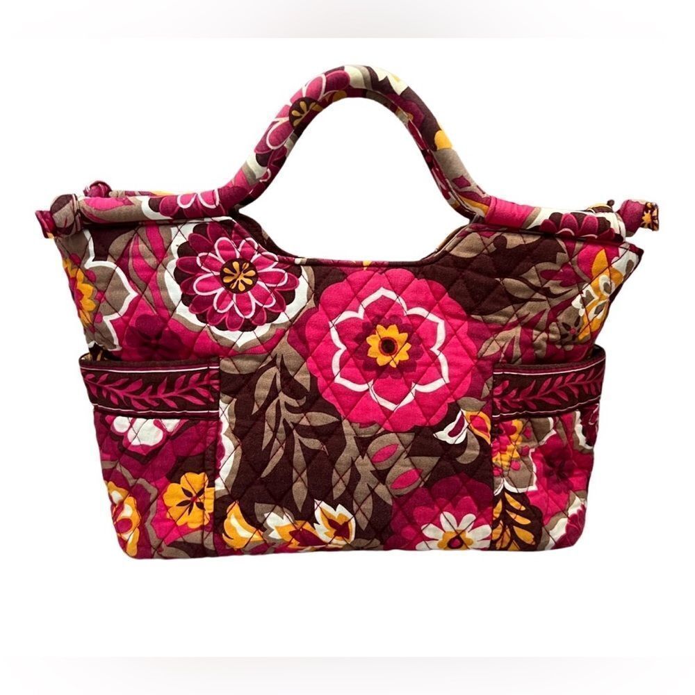 Vera Bradley 2009 Carnaby Floral The Gabby Quilted Tote‎ Handbag Pink Boho Chic
